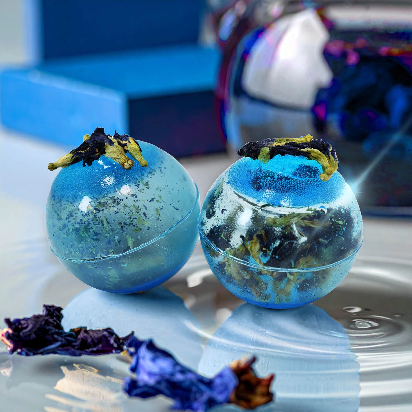 Isomalt tea ball – primo piano del tè cristallino