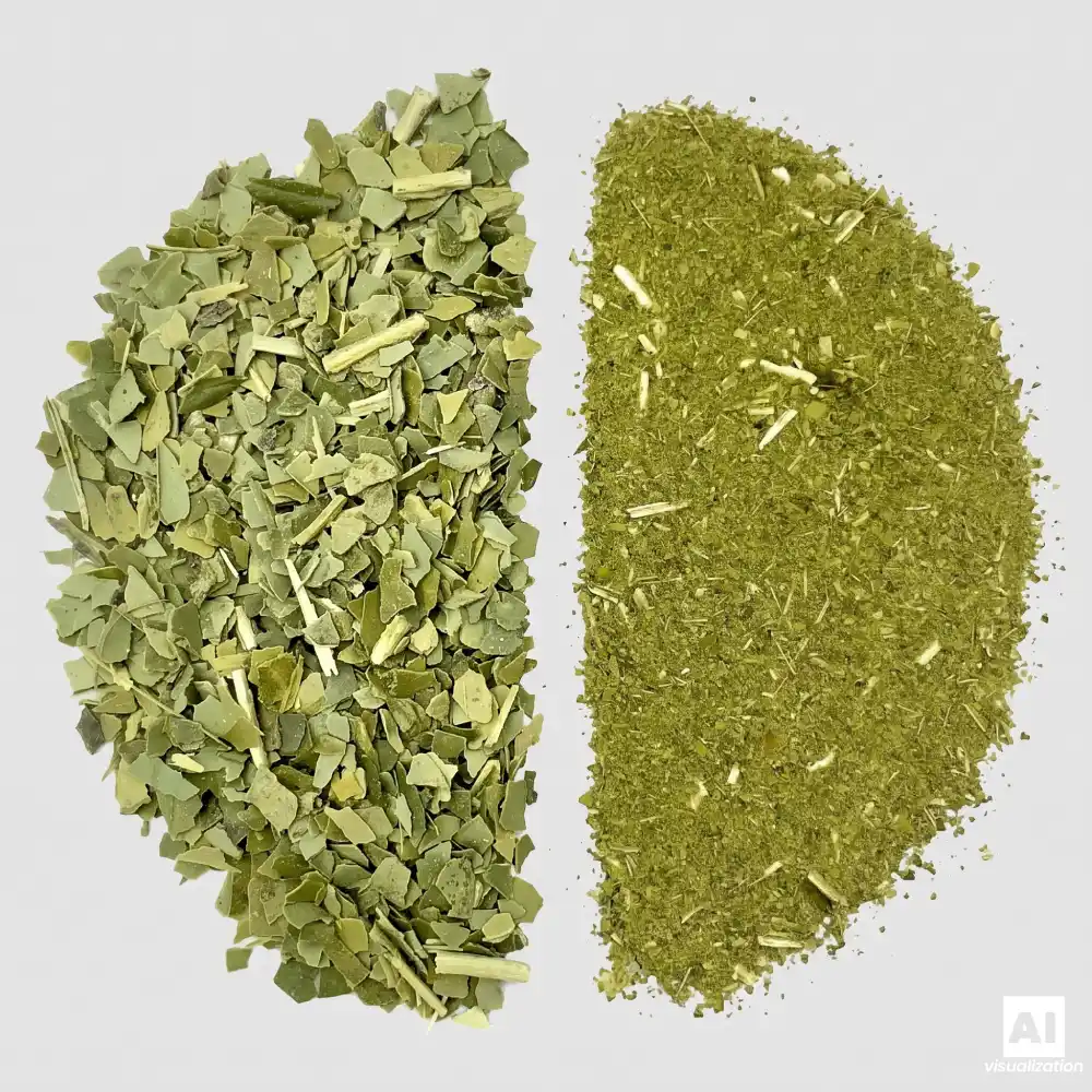 Confronto tra l'yerba mate verde 