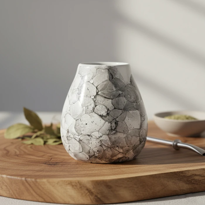 Zucca in ceramica con bombilla – contenitore per yerba mate estetico e pratico