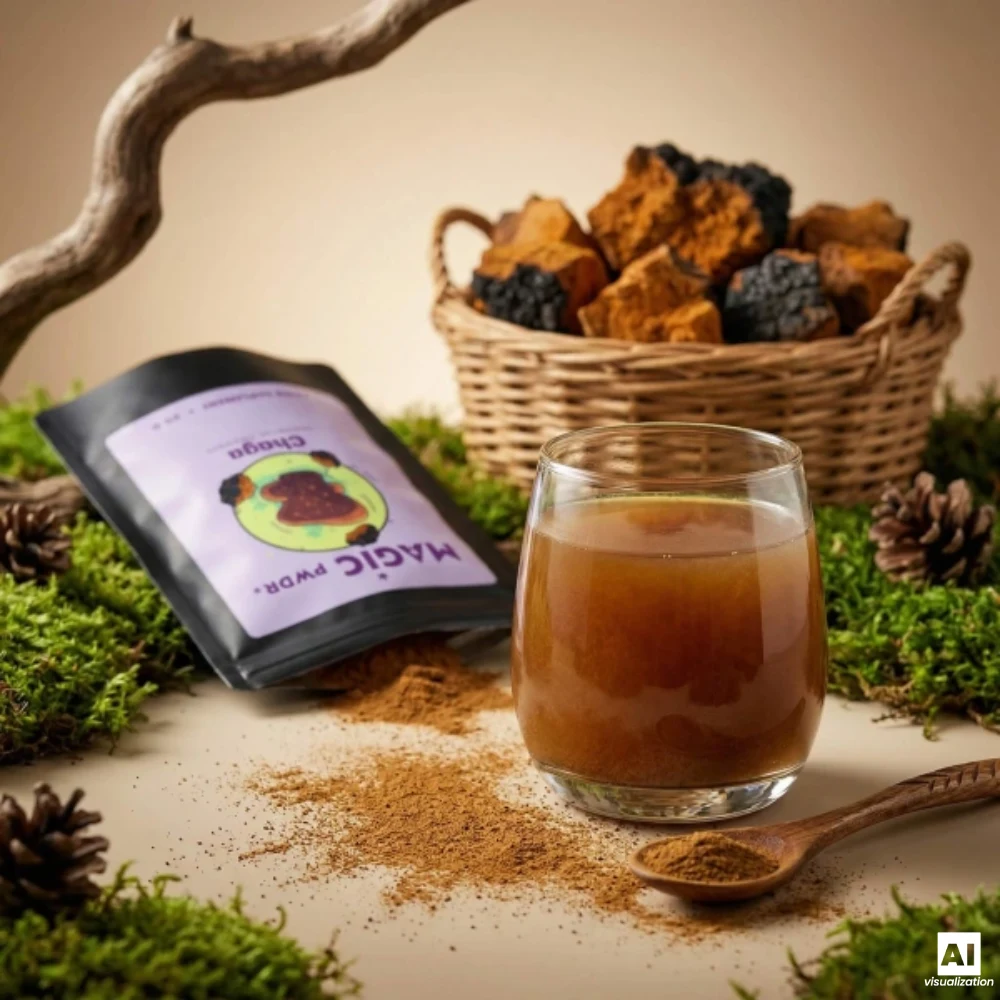 Magic Pwdr Chaga, estratto di corpo fruttifero 10:1 in polvere.