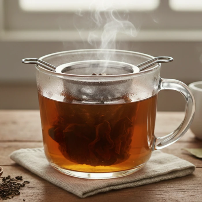 Preparazione del tè nero in foglia