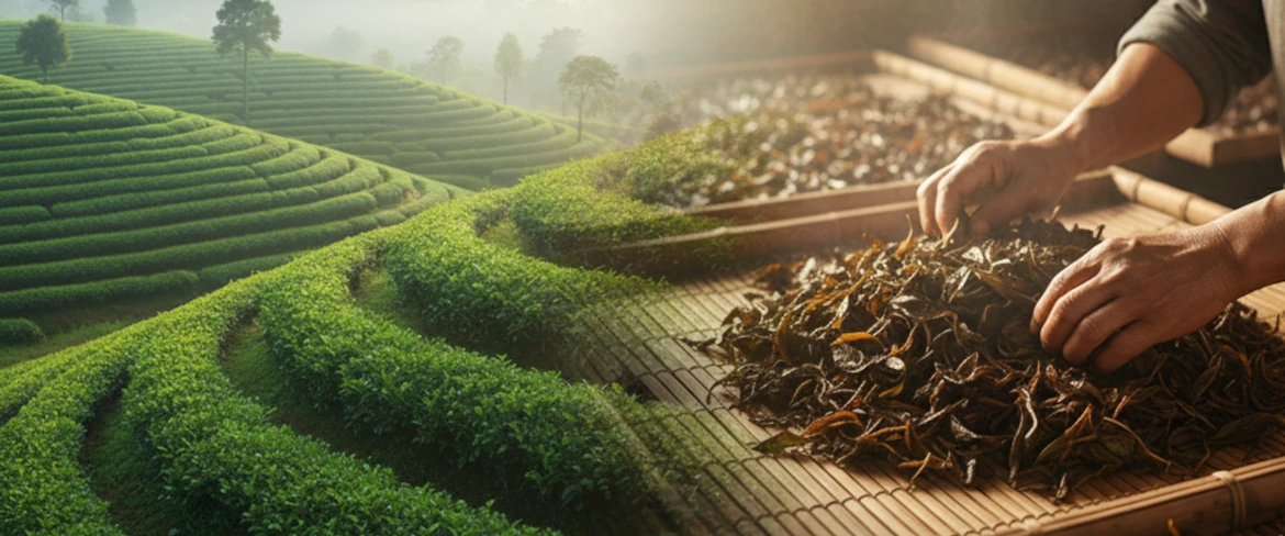 Il processo di produzione del tè nero in foglia sfusa: fermentazione ed essiccazione
