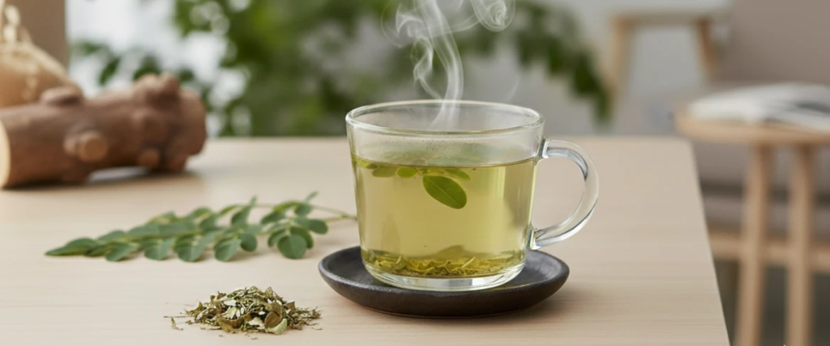 Tazza di tè alle foglie di moringa – effetti della moringa e proprietà antiossidanti