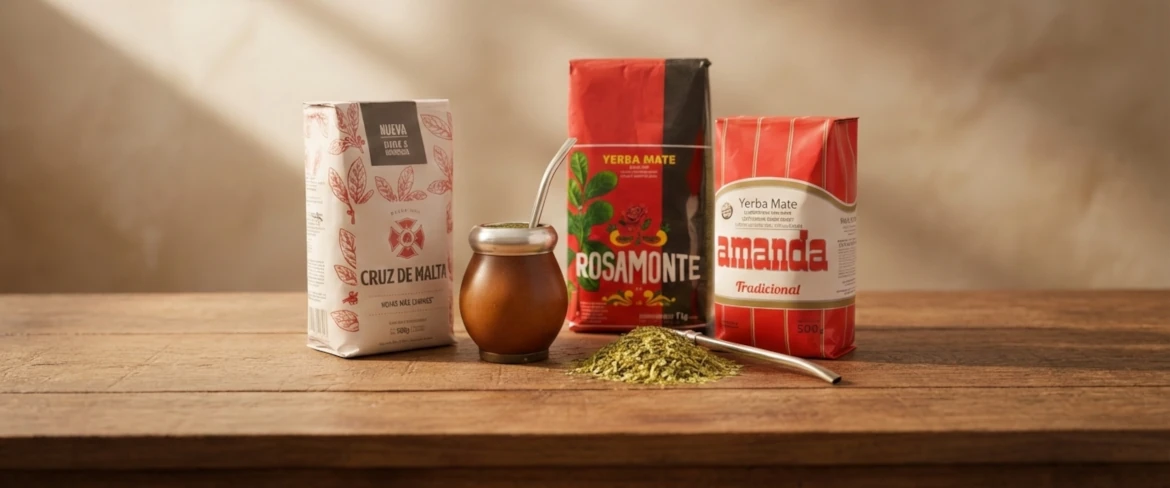 Marchi classici di yerba mate argentina: Amanda, Rosamonte e Cruz de Malta