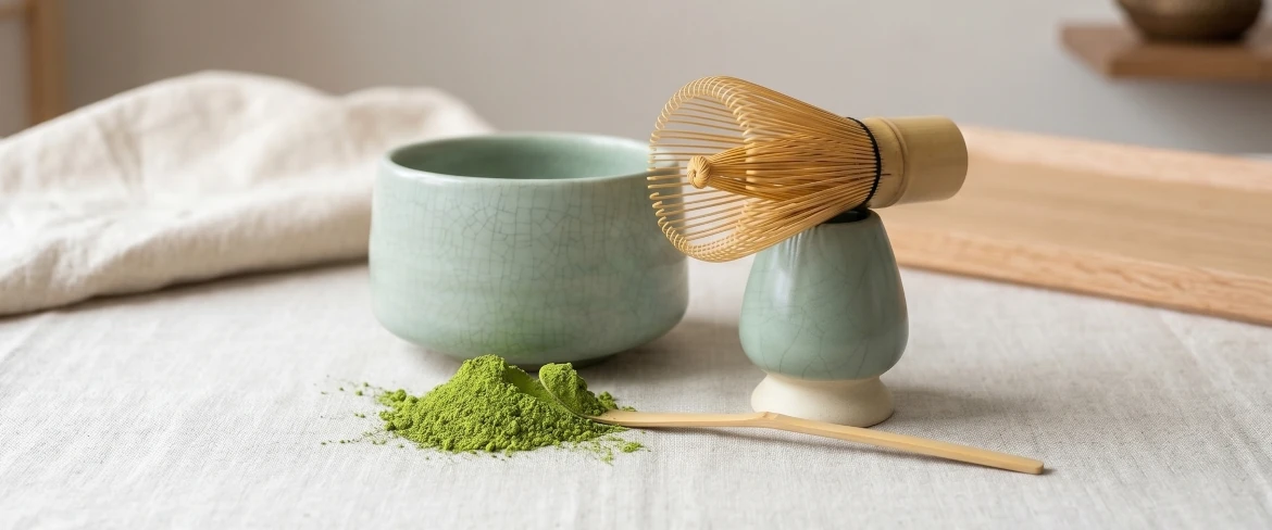 Frusta per matcha (chasen) e supporto per kusenaoshi – set da matcha