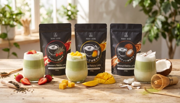 Mary Rose matcha latte – matcha aromatizzato con frutta e cocco