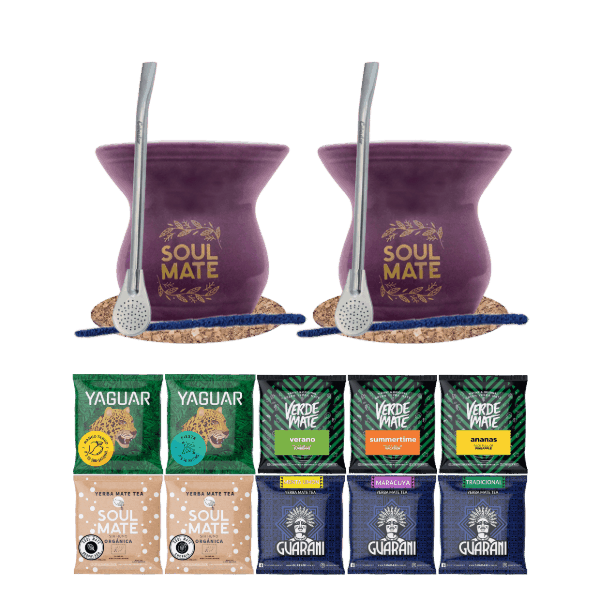 Set di Yerba Mate 10x50g 2x Tazza di mate + 2x Bombilla