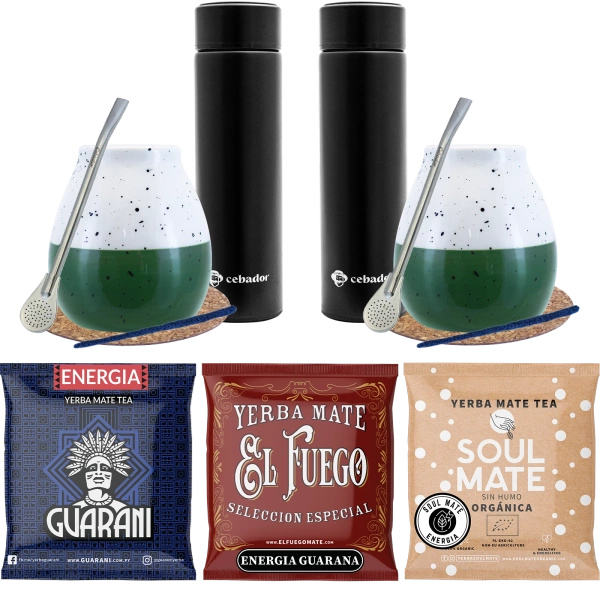 Yerba Mate starter kit Thermos 3x50g per coppia