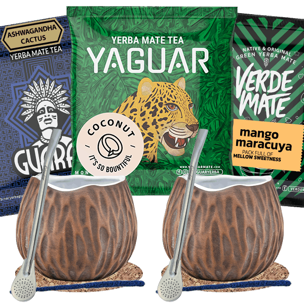Yerba Mate Tazza di Mate Bombilla Set per due persone