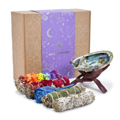 Set regalo esoterico: incenso naturale di salvia bianca + accessori