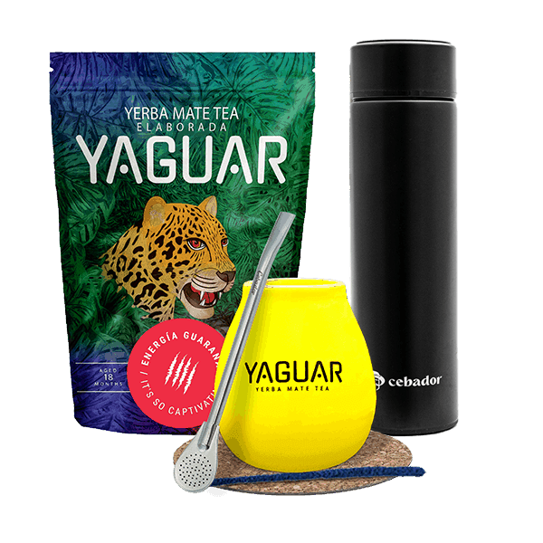 Set Yerba Mate Yaguar Energia 500g 0,5kg Thermos