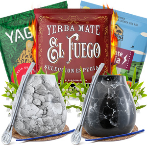 Set PER DUE di Yerba Mate Energia Zucca di mate Bombilla