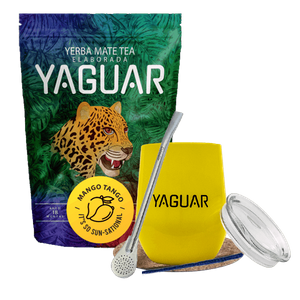 Set di Yerba Mate: Yaguar Mango Tango 500g + TermoLid + Bombilla