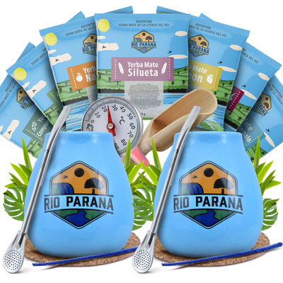 Set iniziale per coppia di Yerba Mate Rio Parana accessori