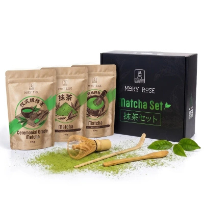 Set regalo: 3x matcha cinese + accessori in bambù