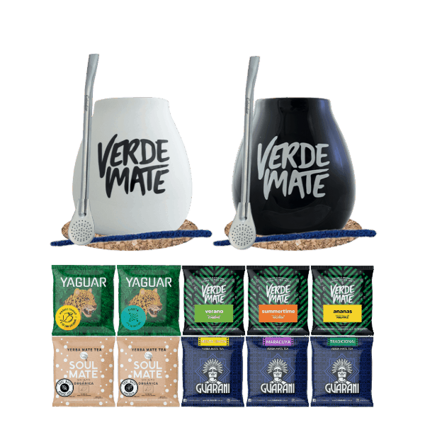 Set di Yerba Mate 10x50g 2x Tazza di mate + 2x Bombilla