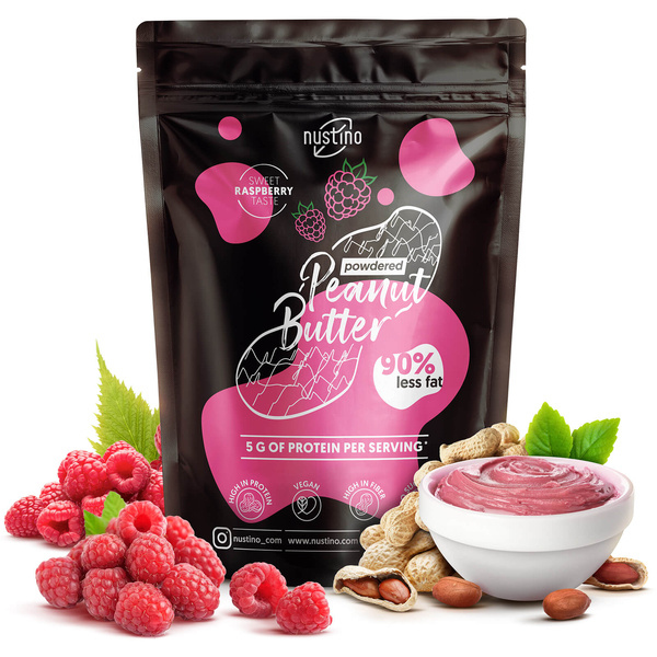 Set di burro di arachidi in polvere Nustino: Raspberry + Salted Caramel + Matcha 3x400g