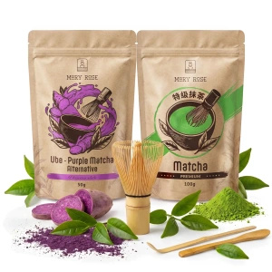 Set per Matcha Latte colorato: Matcha + Purple Matcha + accessori