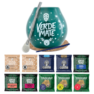 Yerba Mate Set 10x50g Bombilla Zucca Invernale