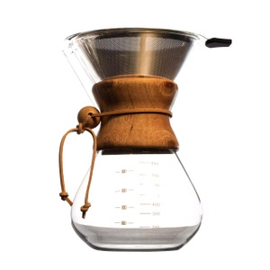 Caffettiera tipo Chemex 800 ml + filtro riutilizzabile
