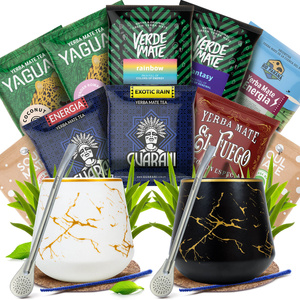 Set Yerba Mate per due: campioni 10x50g 2x Tazza di mate + 2x Bombilla