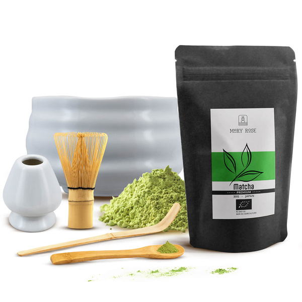 Set PREMIUM per preparare il tè matcha: matcha BIO giapponese 30g + accessori
