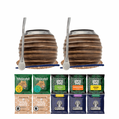 Set di Yerba Mate 10x50g 2x Tazza di mate + 2x Bombilla