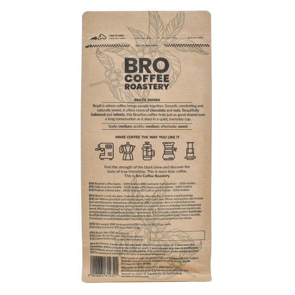 Set di Bro Coffee Roastery Brazil Samba 2x1kg (2kg)