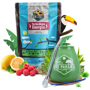 Set di Yerba Mate Rio Parana Energia 500g Tazza di mate + Bombilla