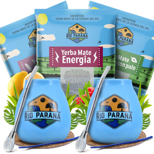 Set PER DUE di Yerba Mate Rio Parana Zucca di mate Bombilla