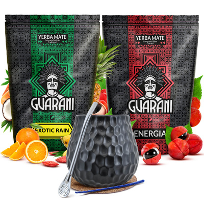 Set di yerba mate Guarani 2x500g Bombilla Tazza di mate di ceramica