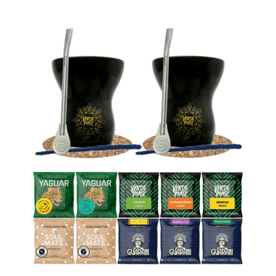 Set di Yerba mate 2x Tazza di Mate + 2x Bombilla 10 x 50 g