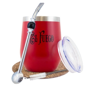 Set di yerba mate rosso TERMOLID El Fuego PRO