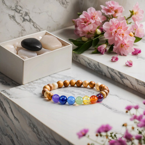 Bracciale "Sette Chakra" – pietre e kadamba