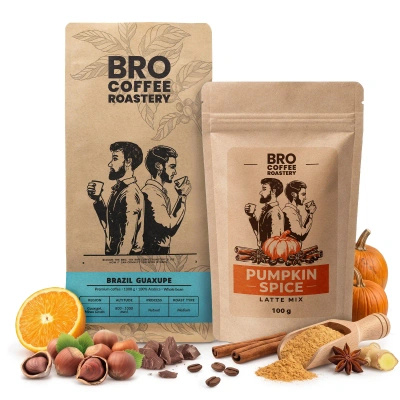 Set per Pumpkin Spice Latte: caffè Bro Coffee Roastery Brazil Guaxupe 1kg + Pumpkin Spice Latte Mix 100g