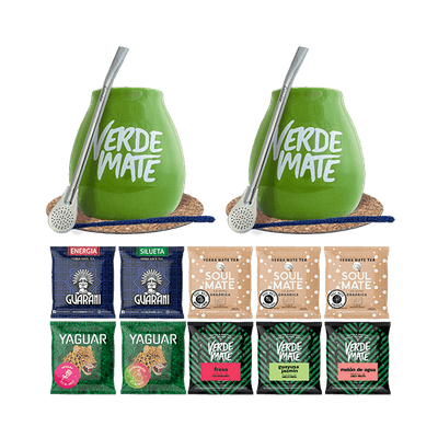 Set Yerba Verde Mate Zucca Verde Bombilla 10x50