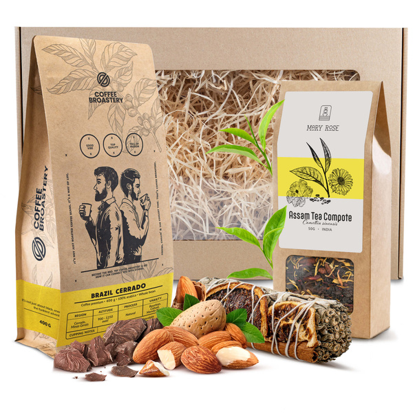 Set regalo di Caffè in Grani Bro Coffee Roastery + Tè + Salvia Bianca Incenso
