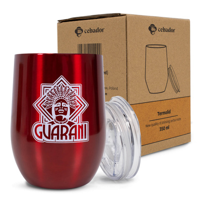 TermoLid – tazza termica per yerba mate con coperchio – Guarani (rosso) – 350 ml