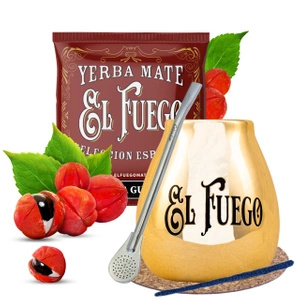 Set di yerba mate El Fuego bombilla in ceramica tazza