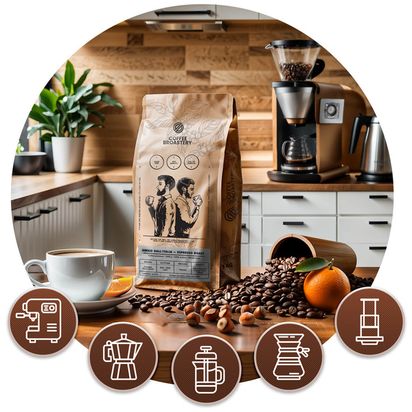 Bro Coffee Roastery - Caffè in grani interi Amico dall'Italia Espresso Roast 400g