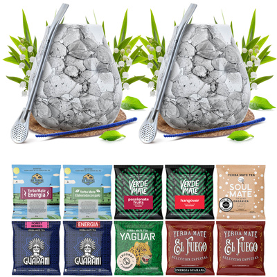Set PER DUE di Yerba Mate Zucca di mate Bombilla