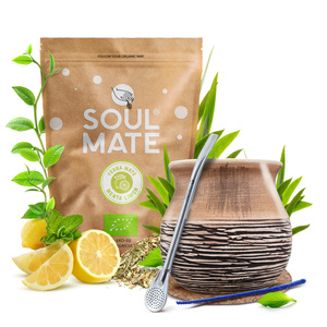 Set di Yerba Mate Soul Mate Organica Menta Limon 500g 0,5kg Tazza di mate + Bombilla