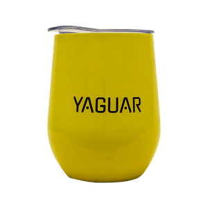 TermoLid – tazza termica per yerba mate con coperchio – Yaguar (giallo) – 350 ml