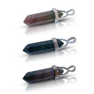 Ciondolo con agata indiana in sacchetto + catena