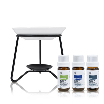 Set di aromaterapia: oli essenziali naturali + bruciatore d’essenze