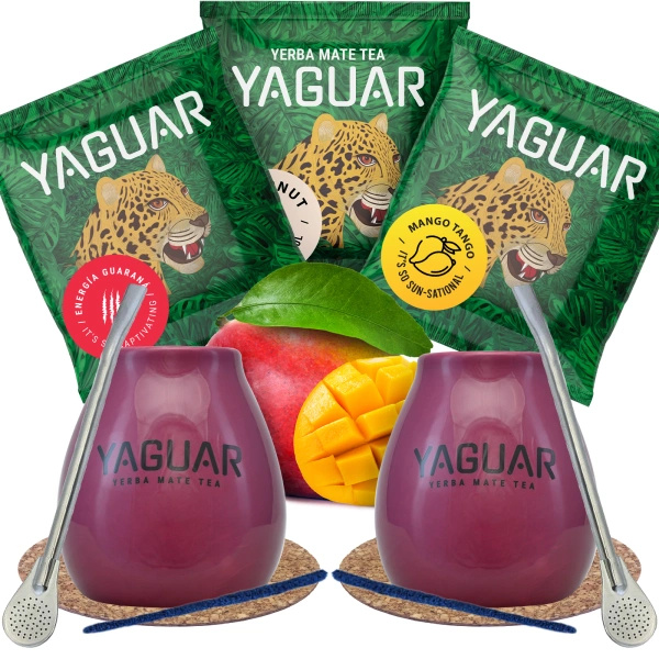 Yerba Mate Calabash Yaguar PREMIUM set per due persone