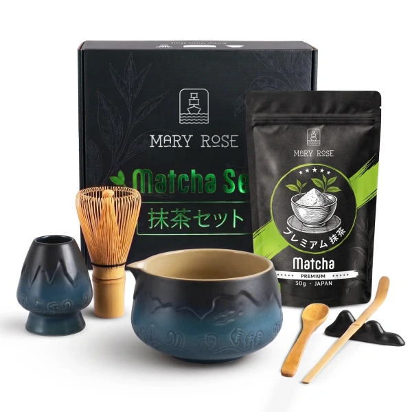 Set regalo: matcha giapponese premium + matchawan + accessori in bambù