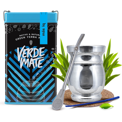 Set Yerbera Verde Mate Mas IQ 0,5 kg Palo Santo