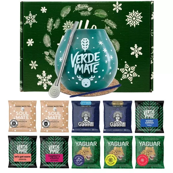 Set regalo invernale di Yerba Mate 10x50g Tazza di Mate + Bombilla