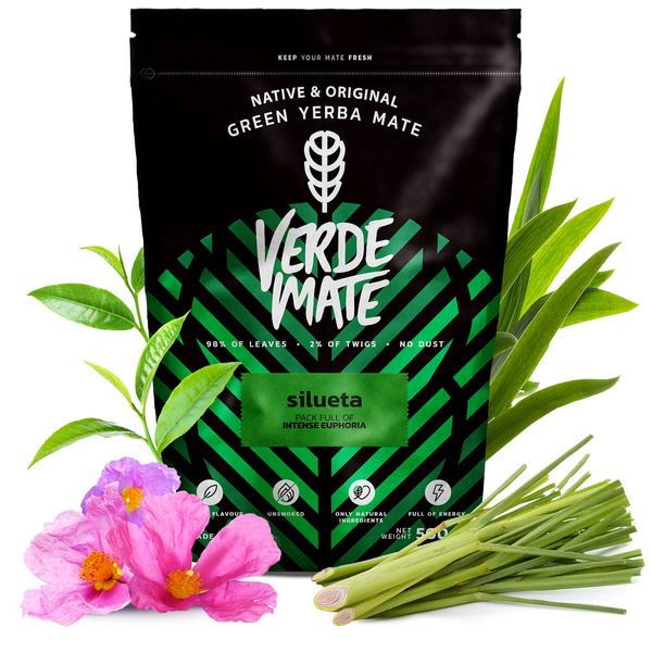 Set di Yerba Verde Mate Verde SILUETA 1kg despalada FIT